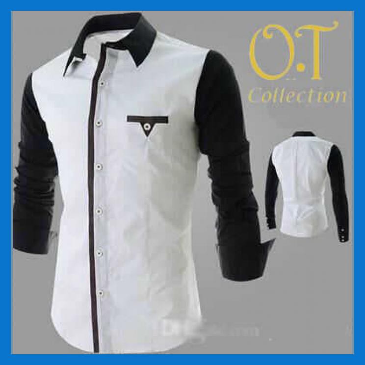 SALE KEMEJA PRIA PUTIH COMBI WARNA HITAM (N355 EXECUTIVE WHITE)