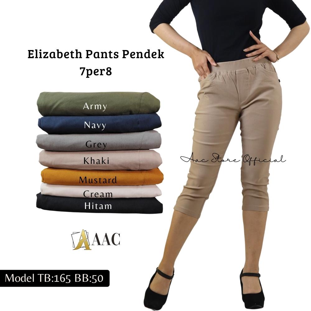 Elizabeth Pants 7/8 , Celana Chino Wanita Pendek Bahan Tebal Dan Stretch