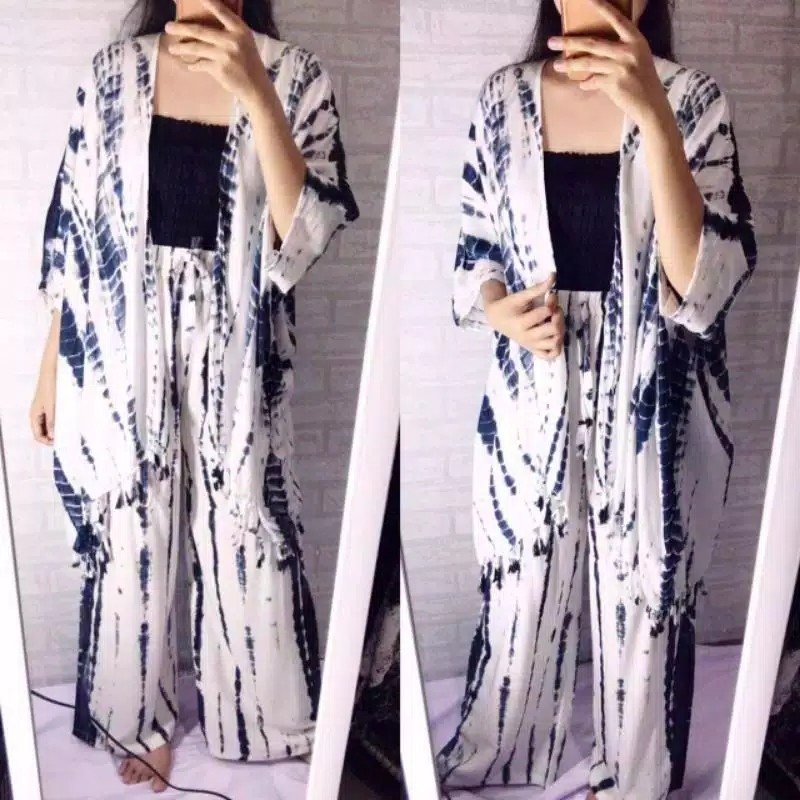 (PUNCAK PROMO 8.8)ONE SET OUTER KULOT LILIT TIE DYE  BALI