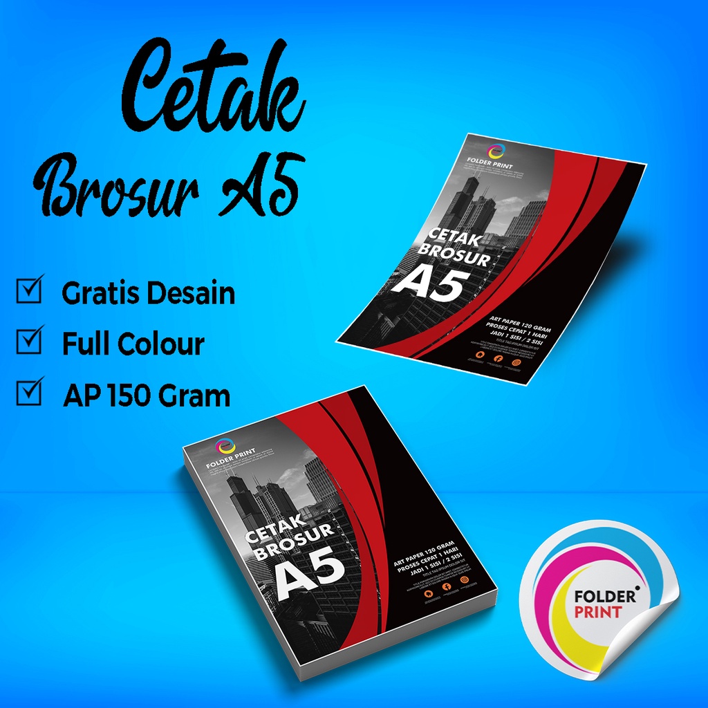 Cetak Brosur A5 Flyer Leaflet Art Paper 150 Gram Murah Free Design