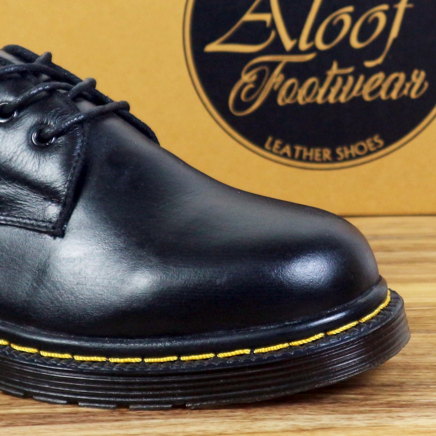 37-45 Aloof Delow - Sepatu Formal Unisex Kulit Asli Model Docmart 3 Hole Pria Wanita-3