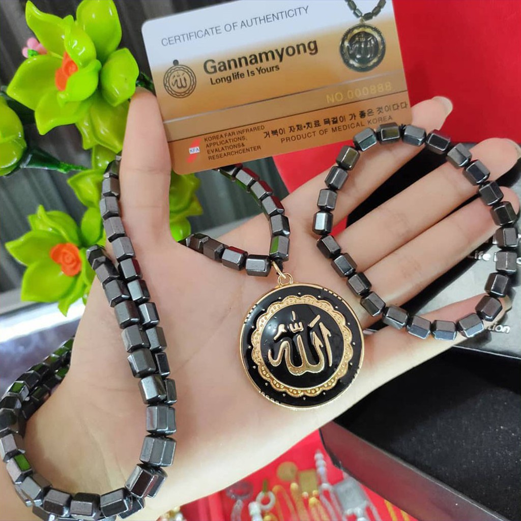 [✅COD] Paket Kalung Kesehatan Pria Wanita Ganamyong Gannamyong Original Liontin Lafadz Allah