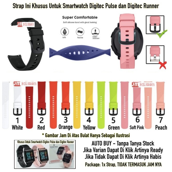 Tali Jam Tangan Strap Digitec Runner / Pulse - Sport Rubber Colorful