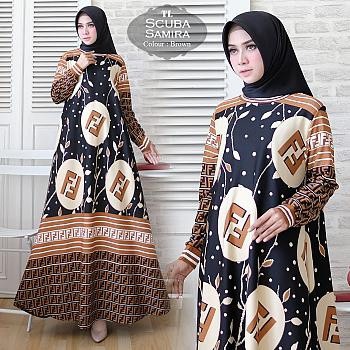 001 Tk Maxi Scuba SAMIRA #Busana Muslim Baju Pakaian Gamis Maxi Dress Baru Murah Grosir TanahAbang