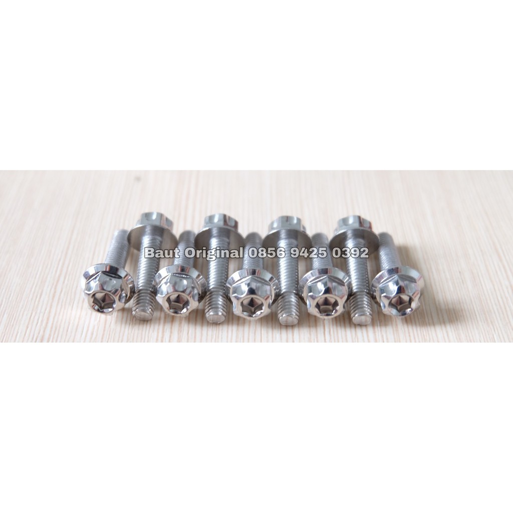 baut probolt 5x15 mm stainless new model drat 8 panjang 1.5 cm gs1 gear 2 kunci belimbing heng