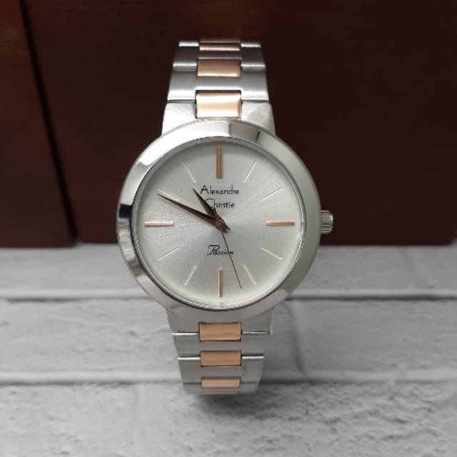 ALEXANDRE CHRISTIE WANITA AC 2838 LH ORIGINAL ( SILVER COMBI ROSEGOLD )