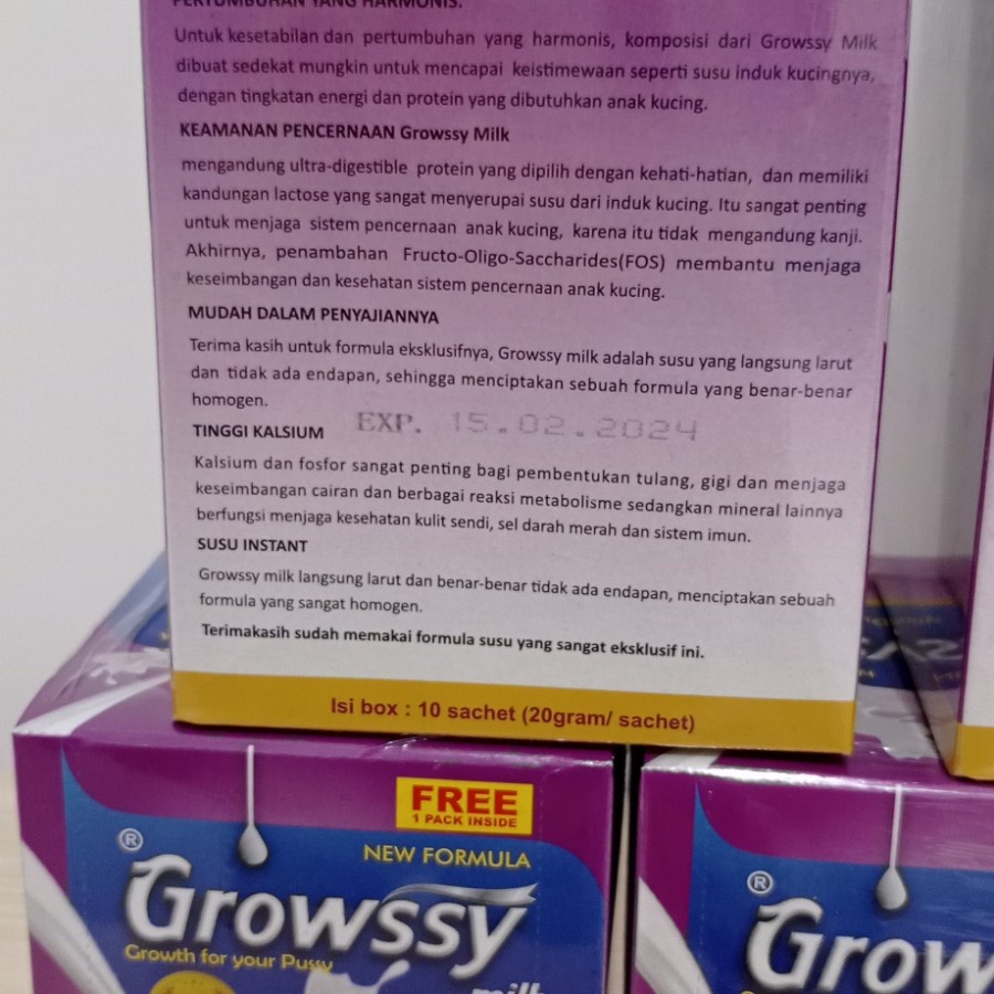 SUSU KUCING GROWSSY 1 BOX (ISI 10 SACHET)