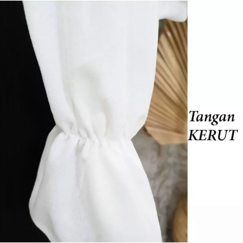 ONE SET DRESS MUSLIMAH / INNER + OUTER LENGAN SERUT PUTIH HITAM / SETELAN WANITA / OOTD DRESS KONDANGAN