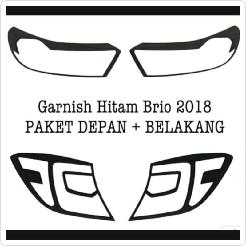 Paket Garnish Brio Depan &amp; Belakang Hitam Dop 2018-2022