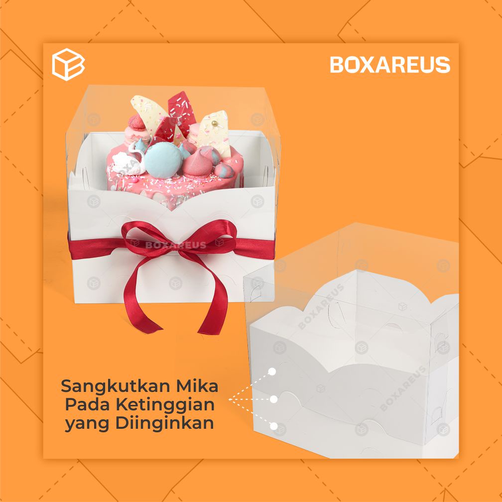 Box Mika kotak Kue Atur Tinggi Kemasan Cake Packaging | AHBX 22 - Brown