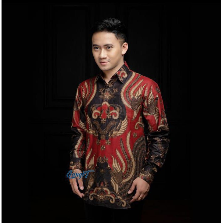 Batik Pria Lengan Panjang BATIK NAKULA HRB026 motif KERATONAN Kode 002 size M L XL XXL Reguler