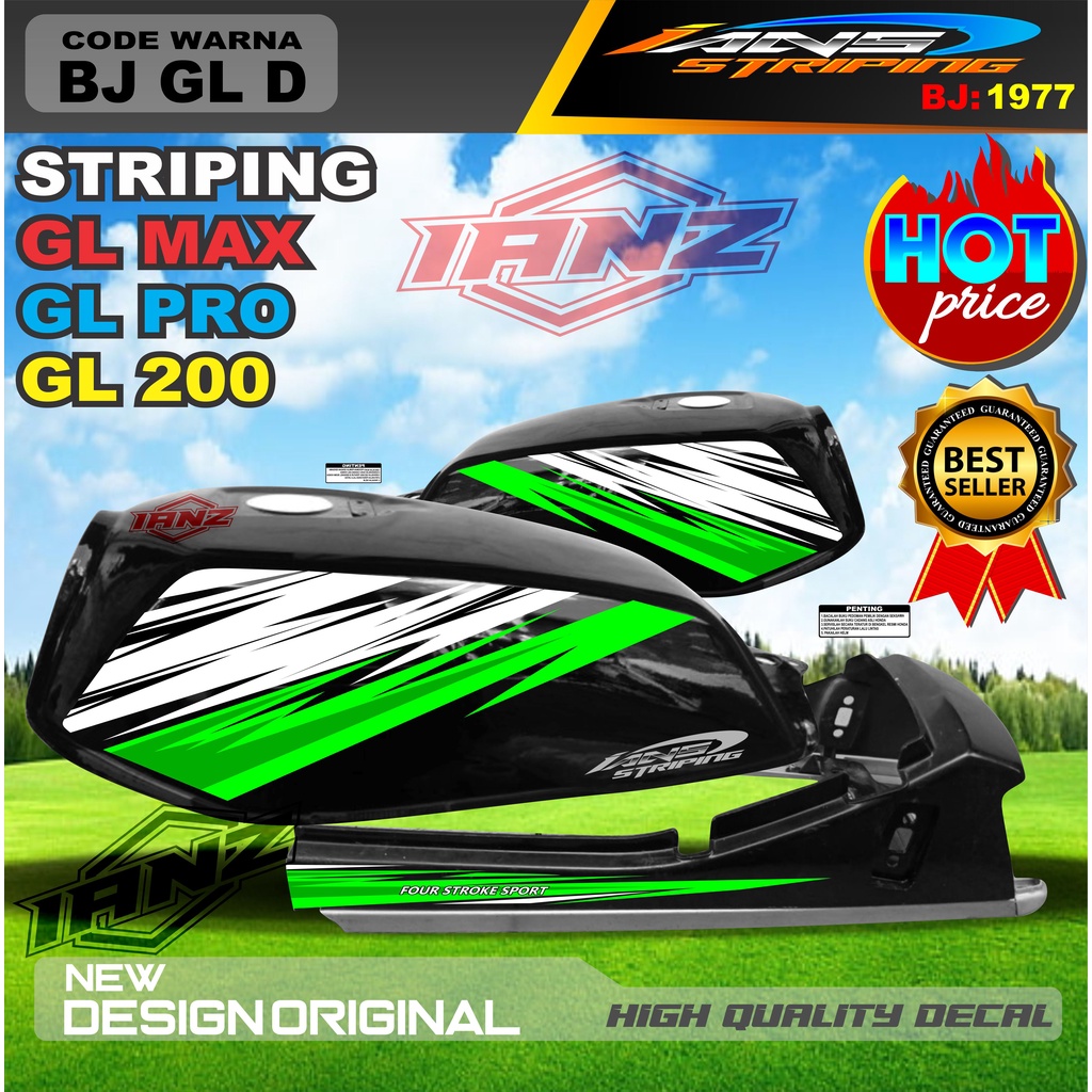 STRIPING COSTUM NON HOLOGRAM GL PRO GL MAX GL 100 / STIKER MOTOR GL TERBARU / STIKER MOTOR