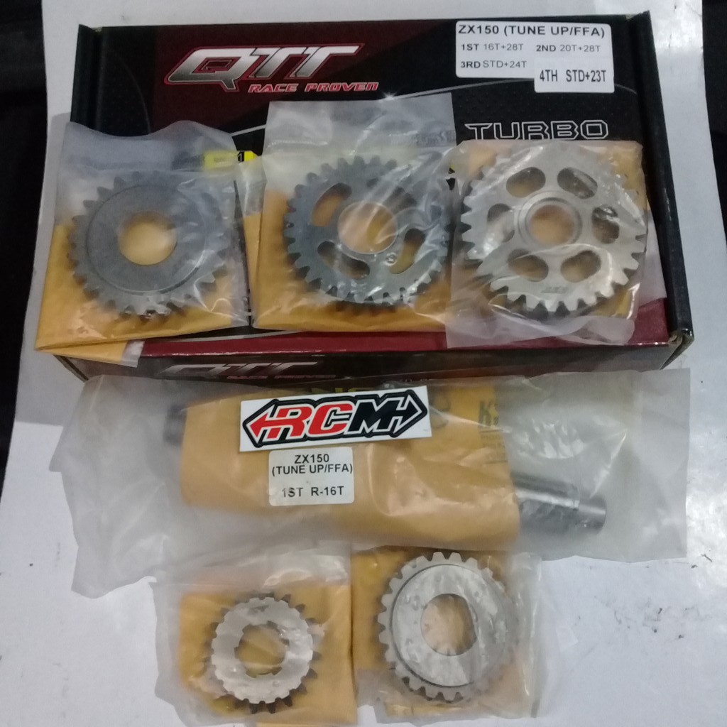 GEAR BOX GER GIR RASIO RATIO NINJA TU TUNE UP FFA 201M 201 M FRAME STANDAR 1ST 16 T 28T ORI QTT ASLI