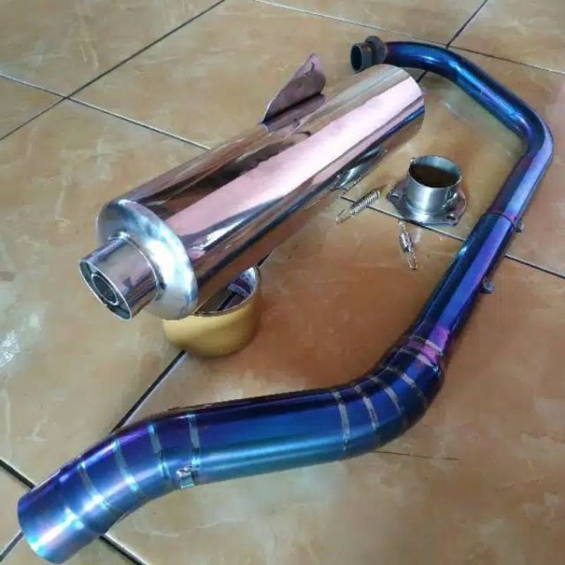 Knalpot CKD standar Satria Fu leher bluemoon for Satria, Tiger, Vixion, Sonic dll