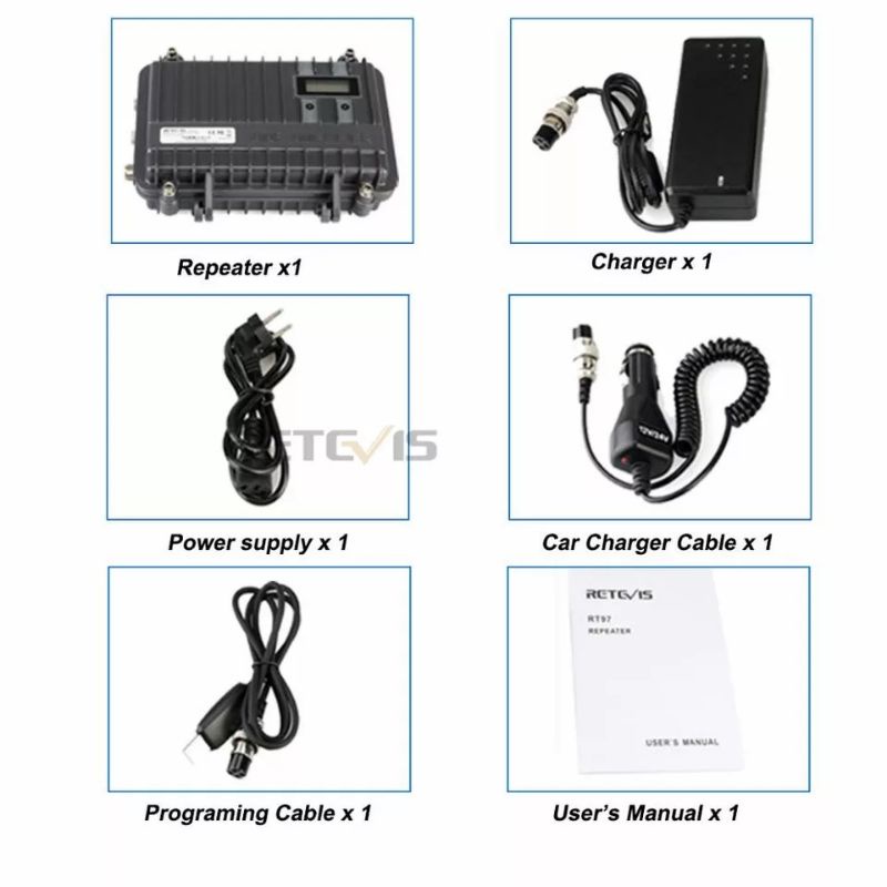 Full Duplex Mini Analog Repeater RETEVIS RT97 Radio Repeater 10W UHF repeater Untuk Walkie Talkie