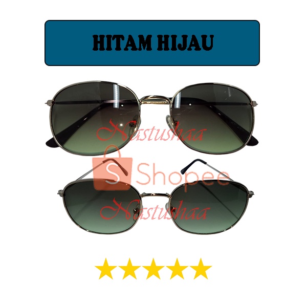 Kacamata Wanita dan Pria Fashion Aksesoris Gaya Pantai Frame Metal Sunglasses Kacamata Anti UV Lensa Gradasi FREECASE