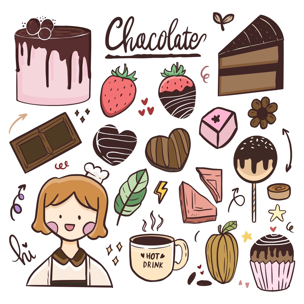 

Sticker Tumblr Doodle Chocolate - Sticker Coffee Aesthetic - Sticker Waffle - Sticker Aesthetic Kawai Traveling