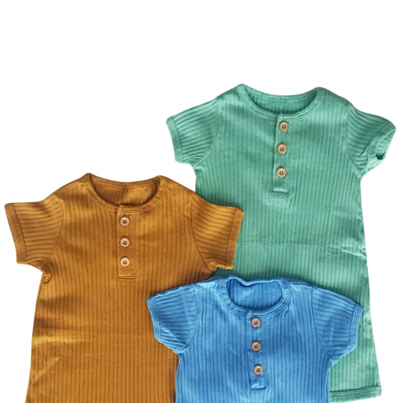 I Am Cotton Romper Rib Pendek 3-12M