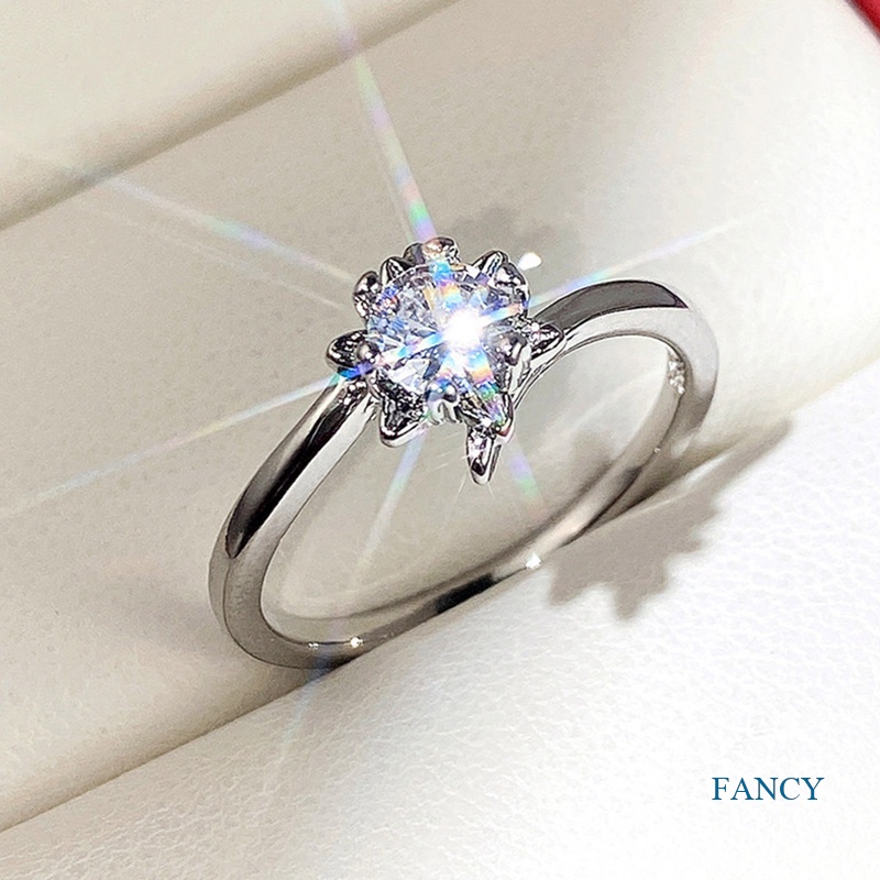 Cincin Desain Bunga Warna Silver Untuk Wanita