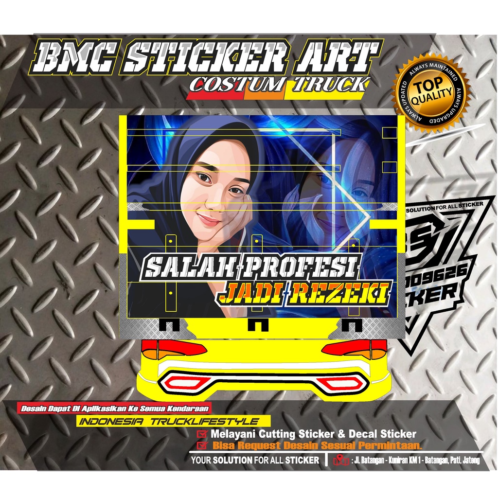 STIKER PINTU BAK TRUCK/STIKER PRINTING VARIASI PINTU BELAKANG TRUCK OLENG.STIKER GAMBAR PINTU TRUK C