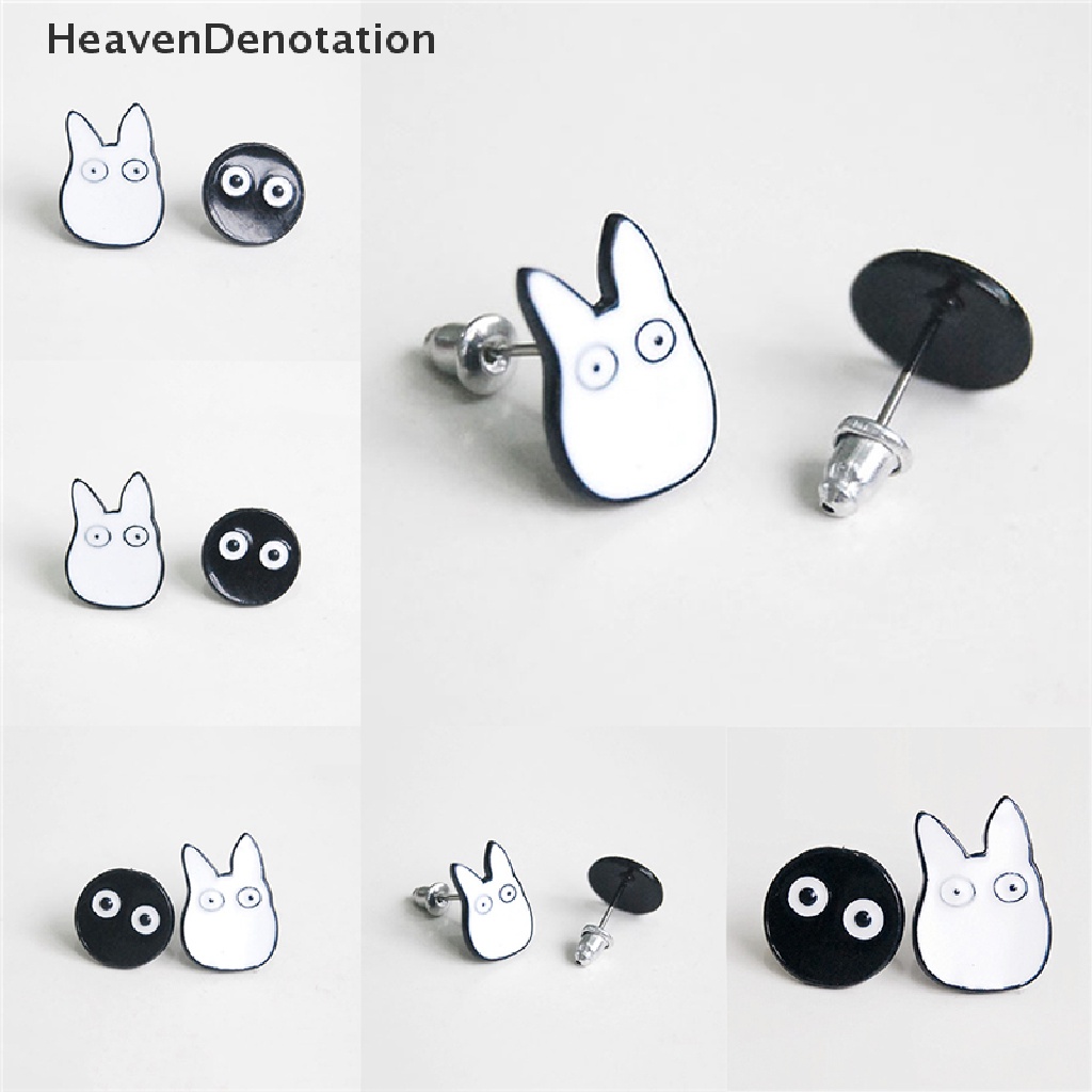 1 Pasang Anting Stud Tindik Desain Kartun Hewan Totoro Untuk Wanita