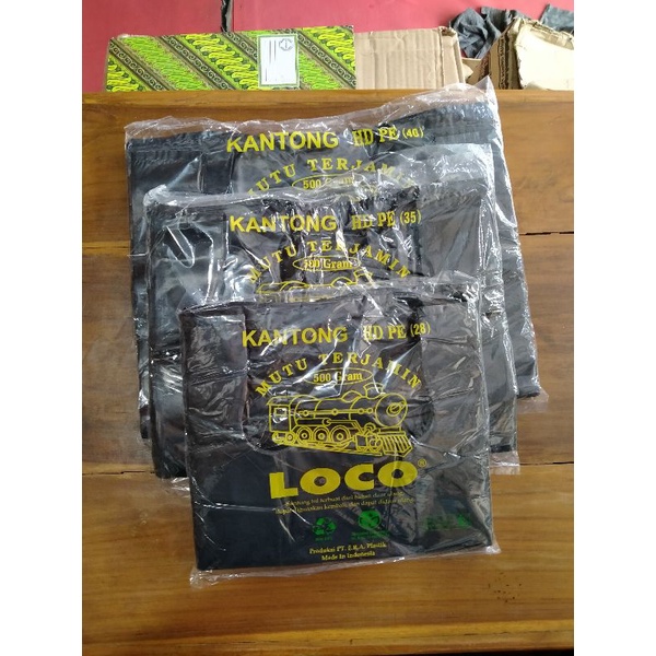 Kantong kresek 28 - 40 Loco tebal hitam 500 gram