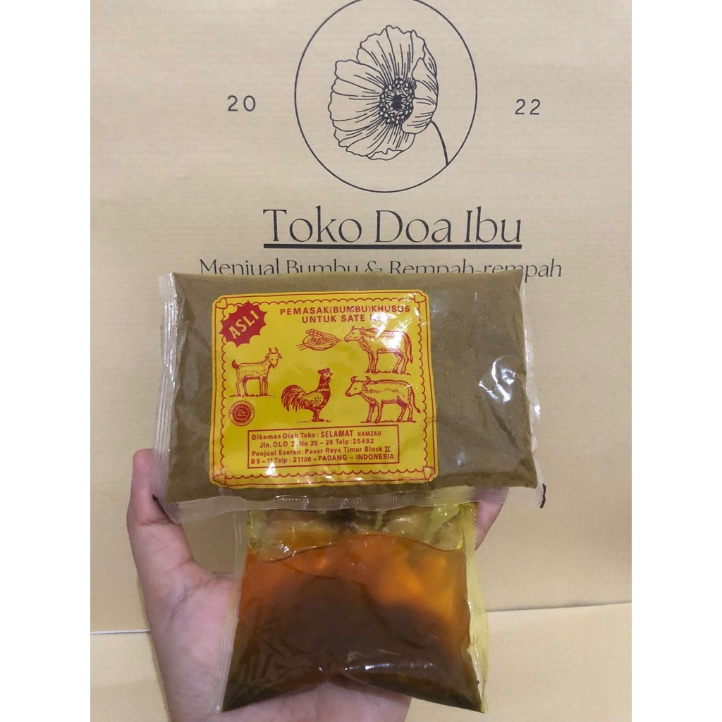 

Bumbu Sate Padang Pemasak Bumbu Khusus untuk Sate (selamat) + Minyak Sate