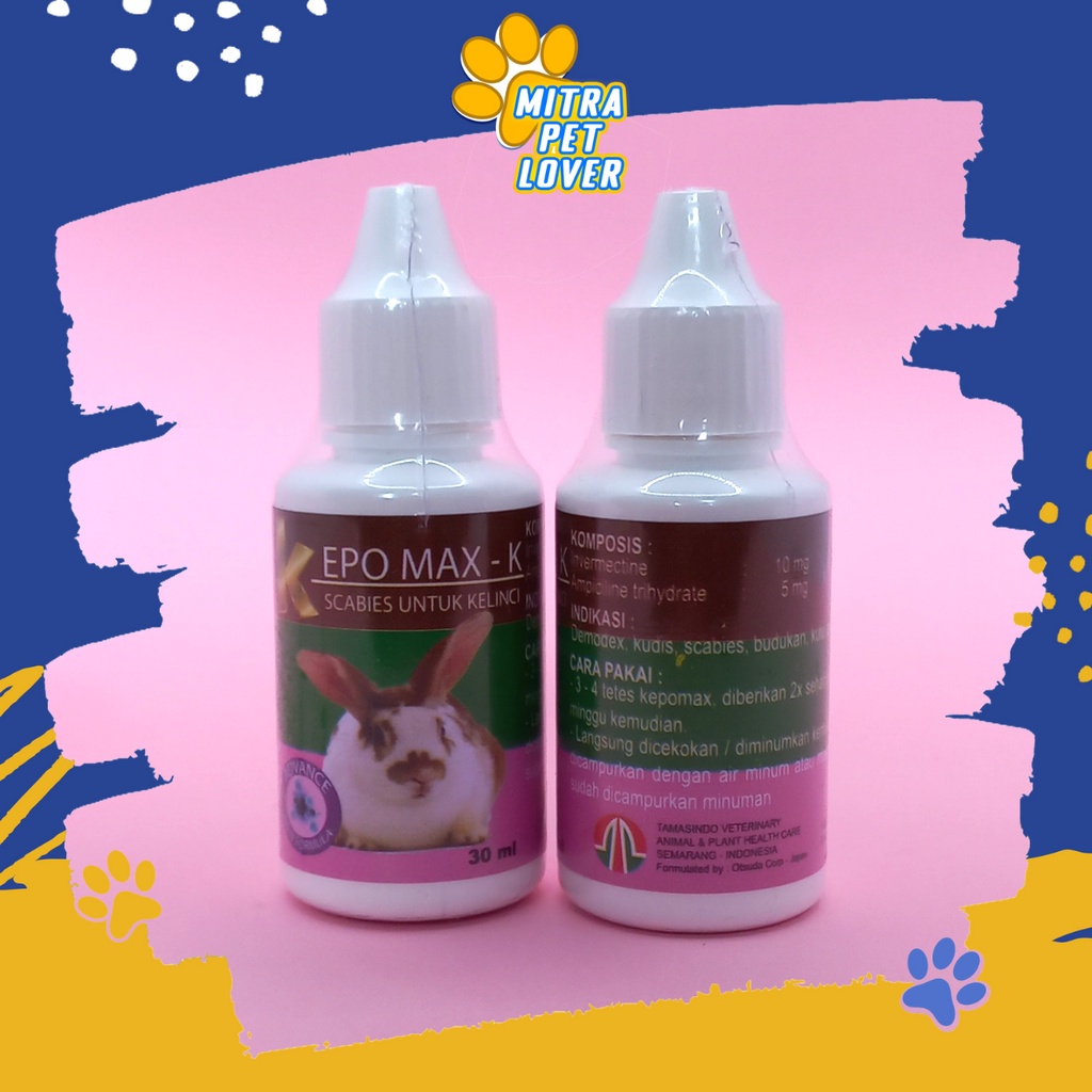 OBAT SCABIES KELINCI - KEPOMAX 30ML ORIGINAL - ANTI KUDIS DEMODEX KUTU &amp; CACING PROTOZOA &amp; GATAL KORENG BUDUKAN RABBIT - KEPO MAX - MURAH GARANSI ASLI KUALITAS - PET ANIMAL HEALTHCARE &amp; VETERINARY TAMASINDO OBAT &amp; VITAMIN TERNAK HEWAN MITRAPETLOVER