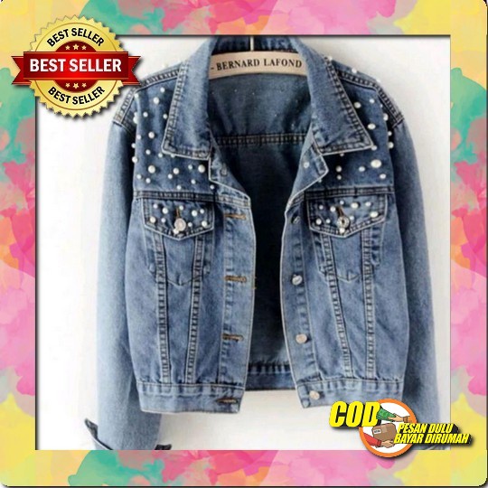 Jaket Jeans Wanita Dewasa Model Pita Kekinian (Original) Wendy Jacket Jeans -Thejanclothes Jaket Jea