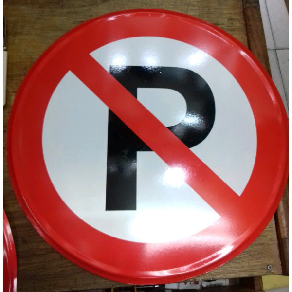 Rambu Dilarang Parkir Stiker 3m Rambu Lalu Lintas Jual Rambu Custom Diameter 60cm Shopee Indonesia