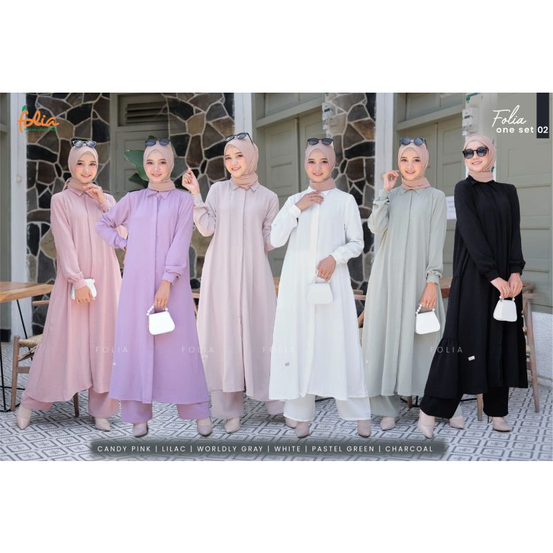 ONE SET DEWASA//BAHAN CRINGKLE KEKINIAN//MIDI DRESS//ONE SET ADEM//FOLIA