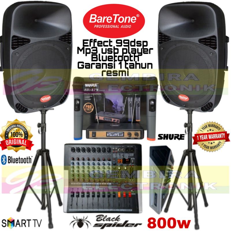 Jual Paket Sound System Speaker Baretone Inch Power Mixer Channel Dsp Original Bluetooth