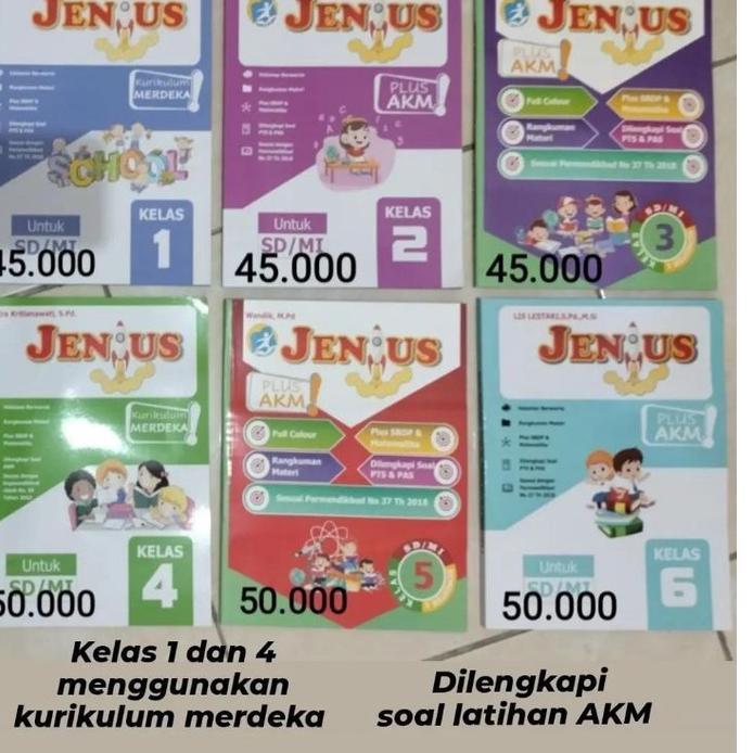 

Dijamin Miring harga.. Buku Jenius Tematik Kelas 1-6 Semester I Tahun Ajaran 2022-2023