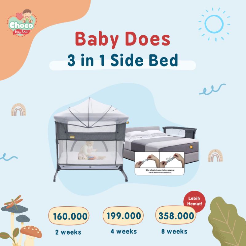 ❤️ChocoBabyToys❤️TIDAK DIJUAL, DISEWAKAN Baby Does 3 in 1 Side Bed Kasur Bayi Box Bayi Ada Kelambu