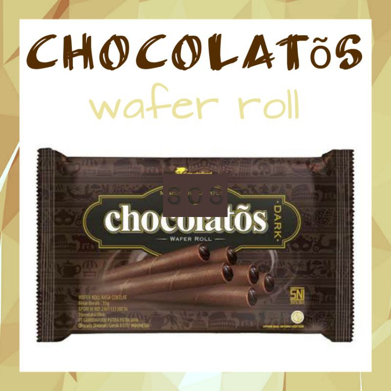 

《OS3》 Chocolatos wafer roll dark chocolate 30 gram