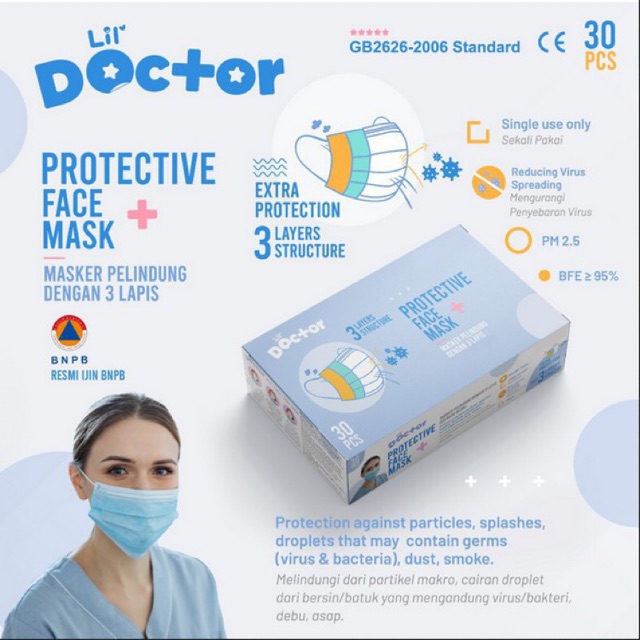 ONEMED MASKER MEDIS 3 Lapis Dewasa / Anak - Surgical Mask EARLOOP 3 PLY