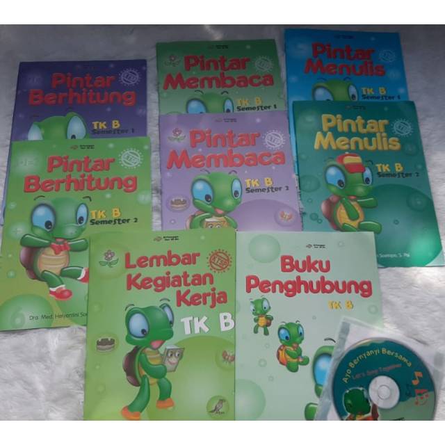 Paket buku TK B isi 8buku+ cd Erlangga for Kids