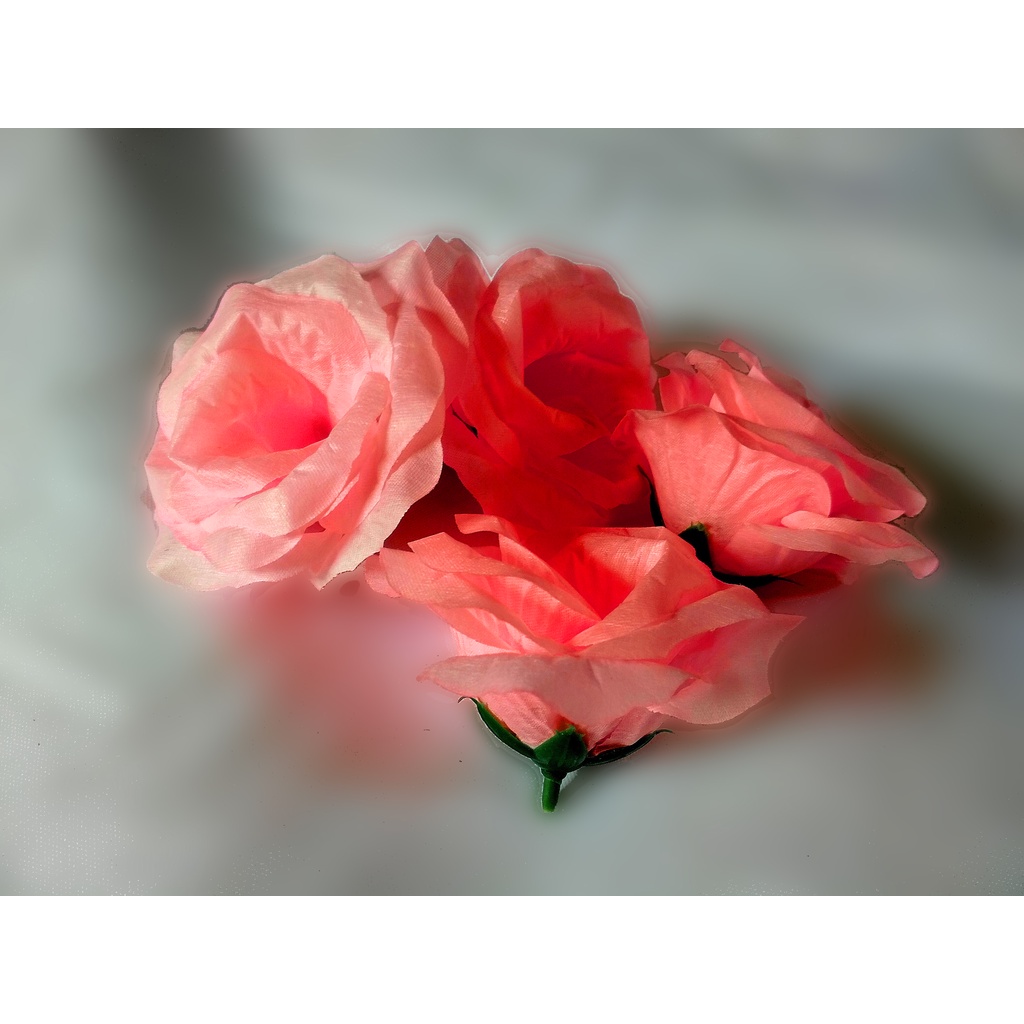 Bunga Plastik Mawar Kuntum Kelopak Rose Artificial Backdrop Dekorasi Seserahan Hantaran Mahar-A7-Baby Pink