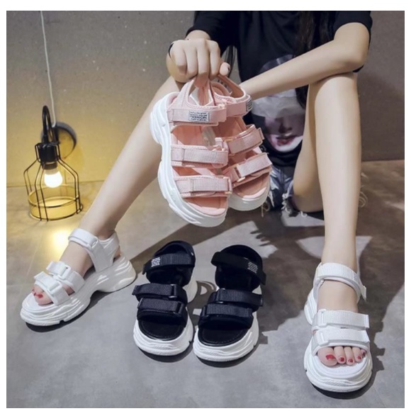 Sendal Gunung Sandal Sport Travelling Fashion Korea Style Wanita Kenip Cewek Casual Size 37 38 39 43