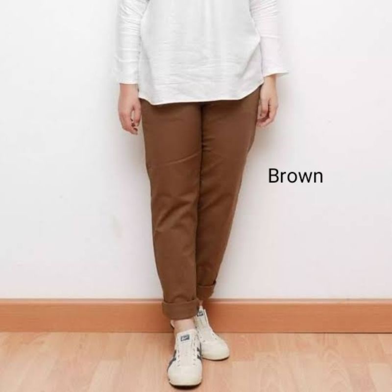 JUMBO BAGGY PANTS PREMIUM AMERICAN DRILL  BIG SIZE 4L 5L  latte,nude,milo,navy,army,dusty pink