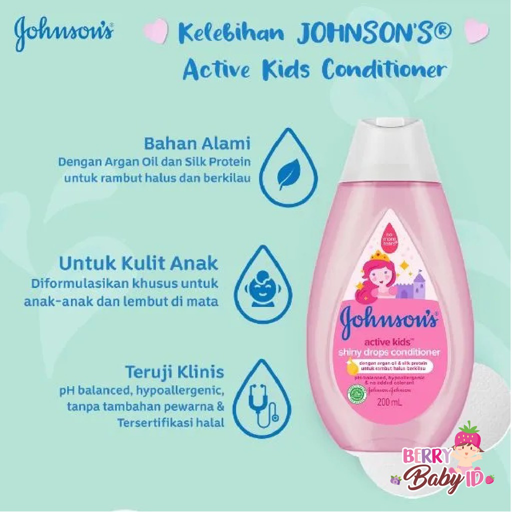 Johnson's Kids Active Conditioner Kondisioner Anak 200 ml Johnsons Berry Mart