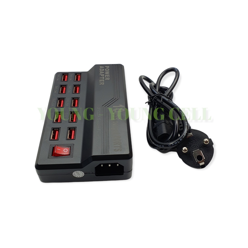 ADAPTOR SMART CHARGER WLX-838 10 PORT USB / ALAT SERVIS SERVICE HP LENGKAP TERLENGKAP TERMURAH