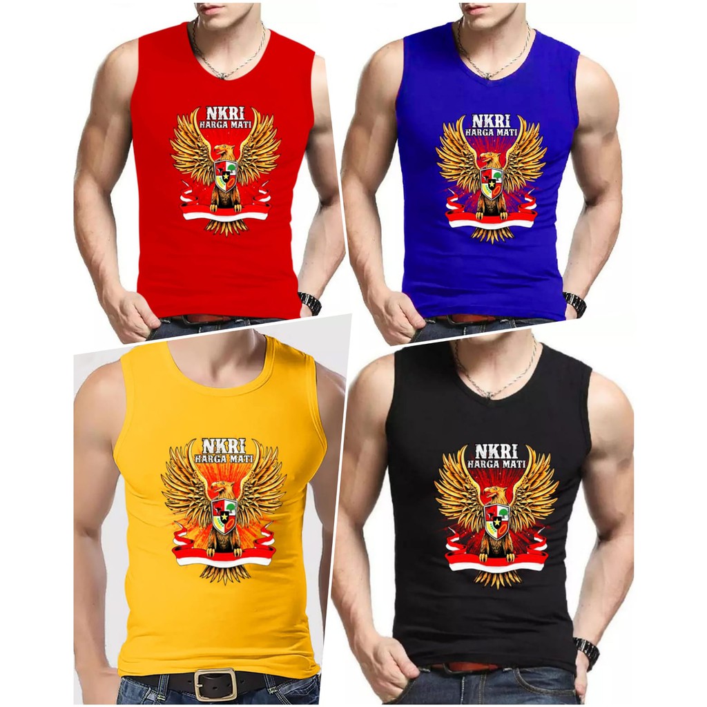 Bisa COD / Asgard777 - SINGLET MOTIF NKRI / kaos cowok / kaos singlet / kaos dalem singlet cowok