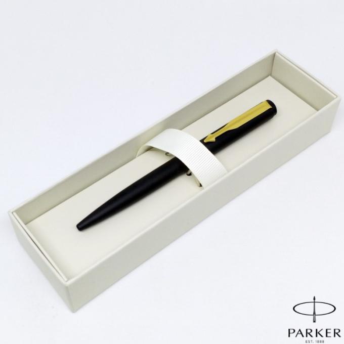 

Pulpen Parker Vector Matte Black Gold Trim (Klip Emas) Ball Point
