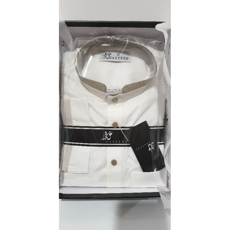 Gamis Pria Jubah Arab Thobe Eastern Premium Katun Import Saudi dengan BOX Original Size 40-48