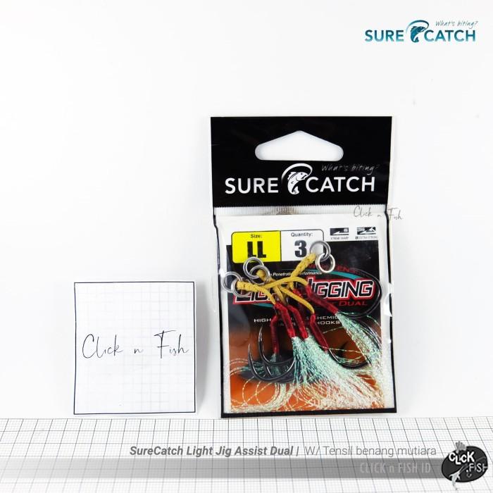 Kail | Surecatch Light Jig Assist Dual Hook W/ Tensil Benang Mutiara | Size L