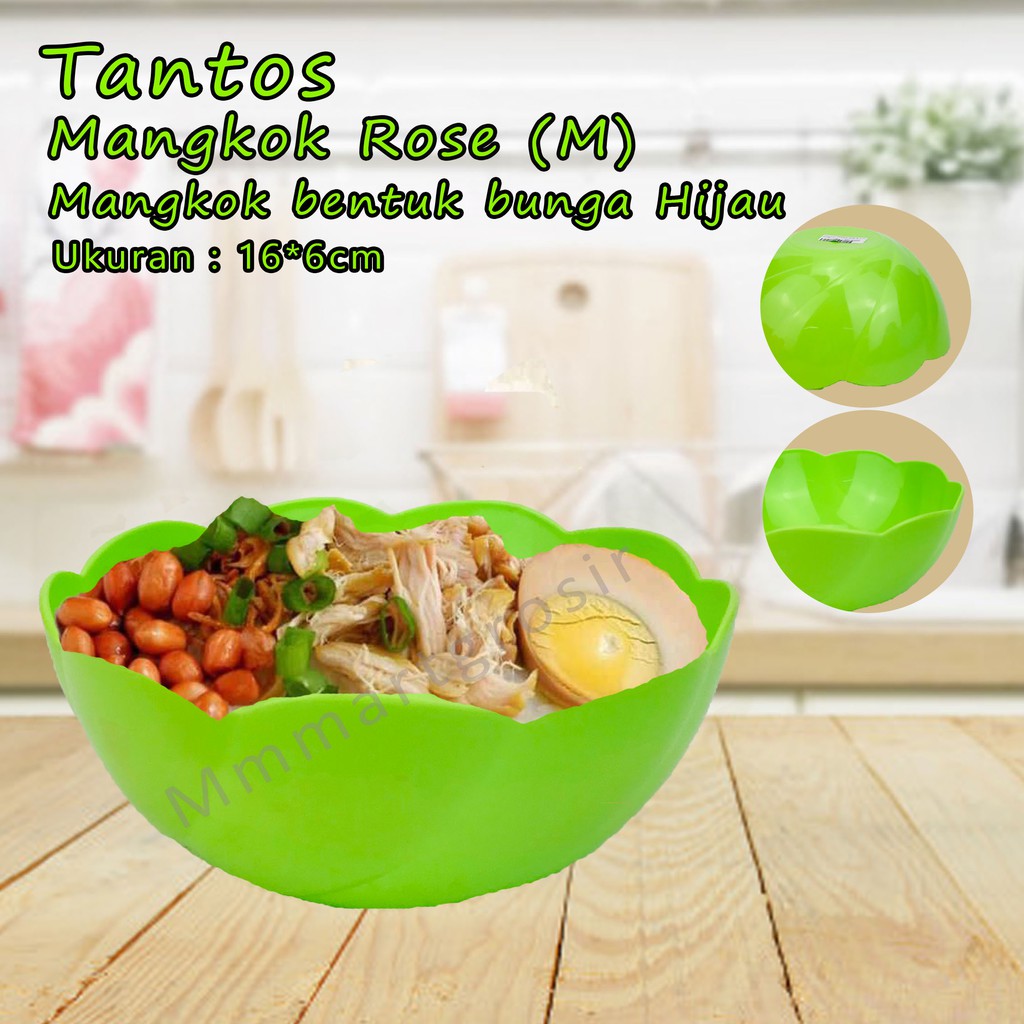 Tantos / Mangkok Rose M / Mangkok bentuk bunga / Hijau / 5155