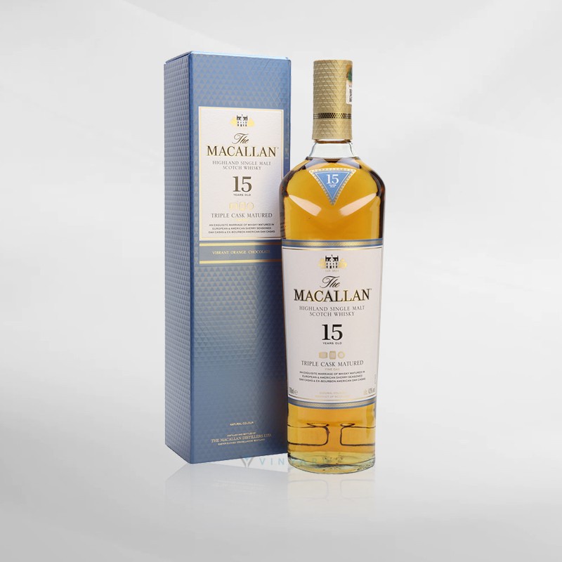 Macallan 15 Years Old Triple Cask Single Malt Scotch 700 Ml ( Original &amp; Resmi By Vinyard )