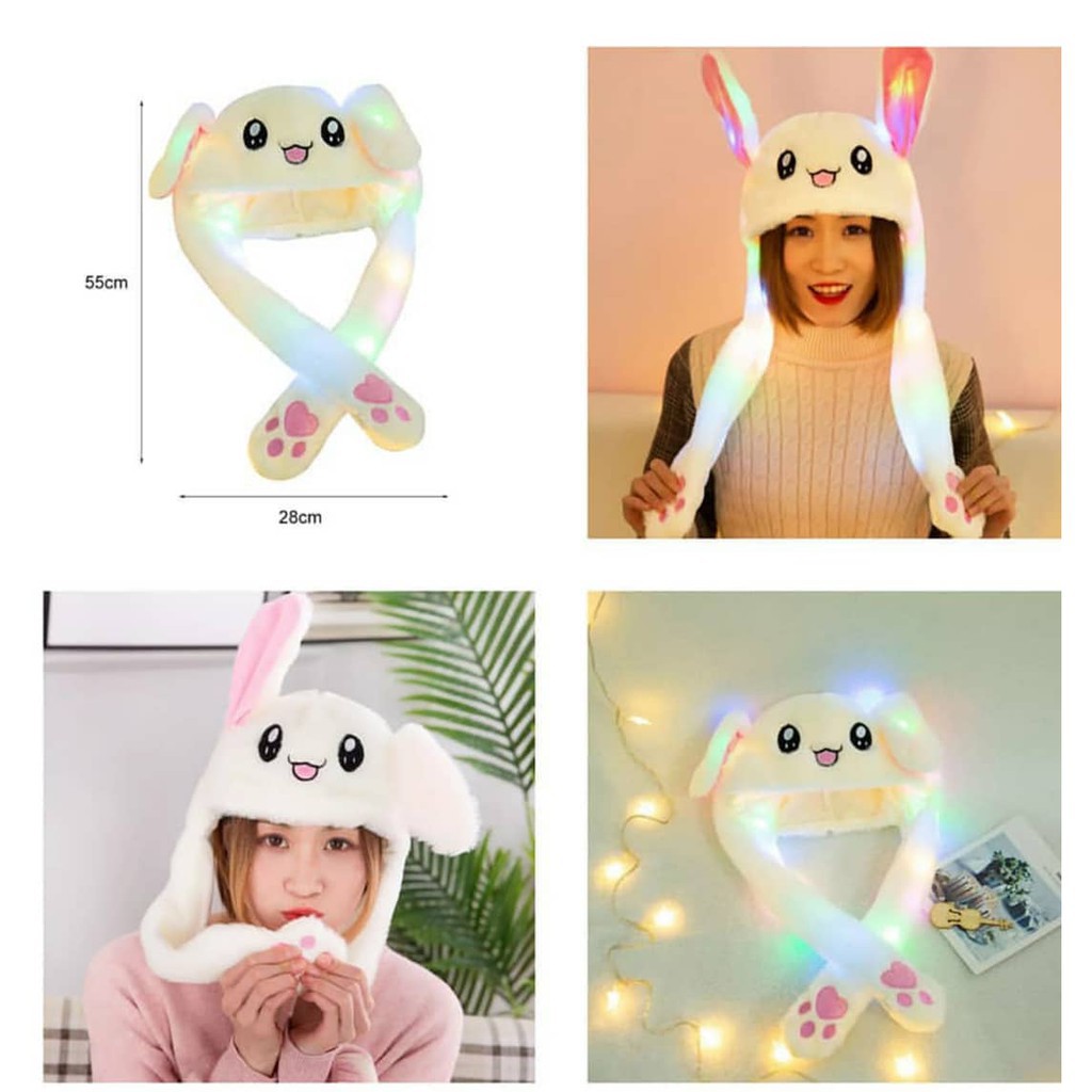 CUCI GUDANG Topi Boneka Lampu LED Cantik Karakter SANTA/Rabbit/Pikachu/Unicorn Dancing  KROP KOREA