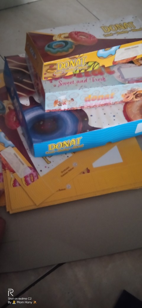 Dus Donat Jumbo Muat Isi 12 Donat /dus Biru Lezat Mantap Nikmat/box Donat